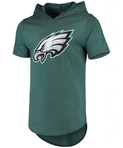 Men's Midnight Green Philadelphia Eagles Primary Logo Tri-Blend Hoodie T-shirt $31.79 T-Shirts