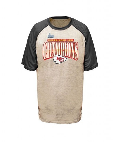 Men's Branded Oatmeal Kansas City Chiefs Super Bowl LVII Champions Big and Tall Rewrite History Raglan T-shirt $27.50 T-Shirts