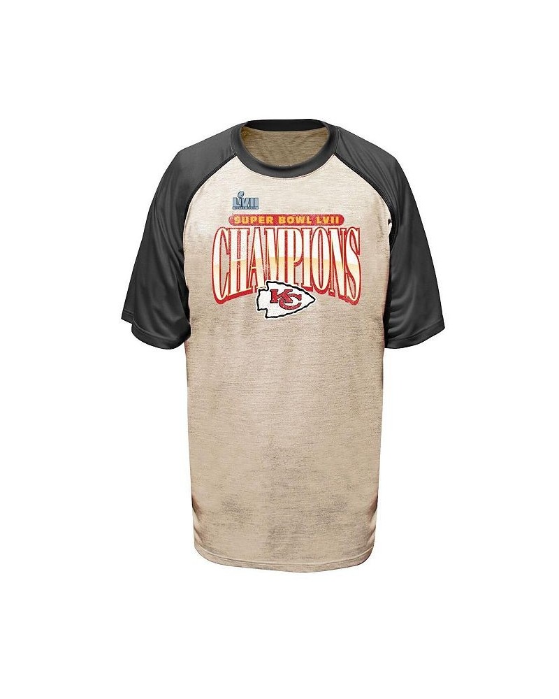 Men's Branded Oatmeal Kansas City Chiefs Super Bowl LVII Champions Big and Tall Rewrite History Raglan T-shirt $27.50 T-Shirts