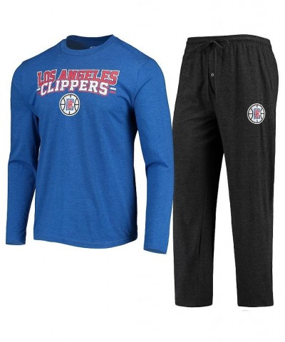 Men's Black, Royal LA Clippers Long Sleeve T-shirt and Pants Sleep Set $33.60 Pajama