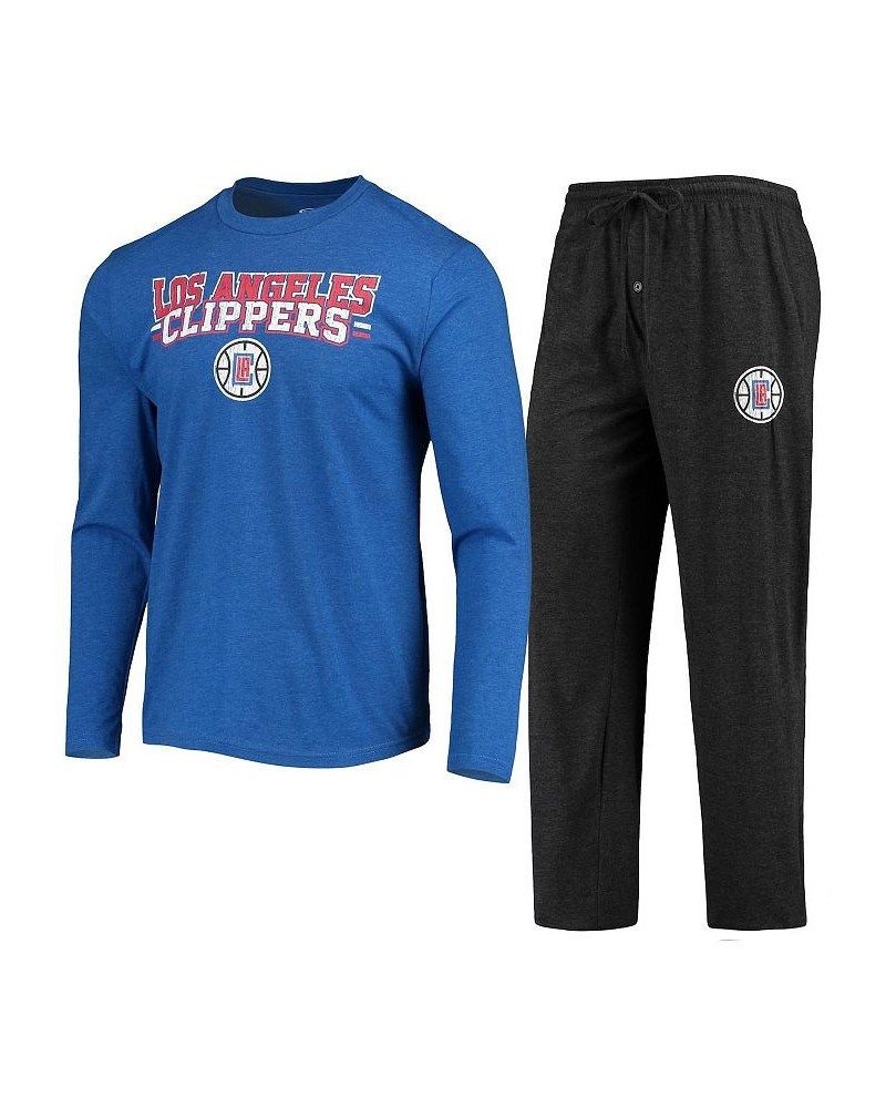 Men's Black, Royal LA Clippers Long Sleeve T-shirt and Pants Sleep Set $33.60 Pajama