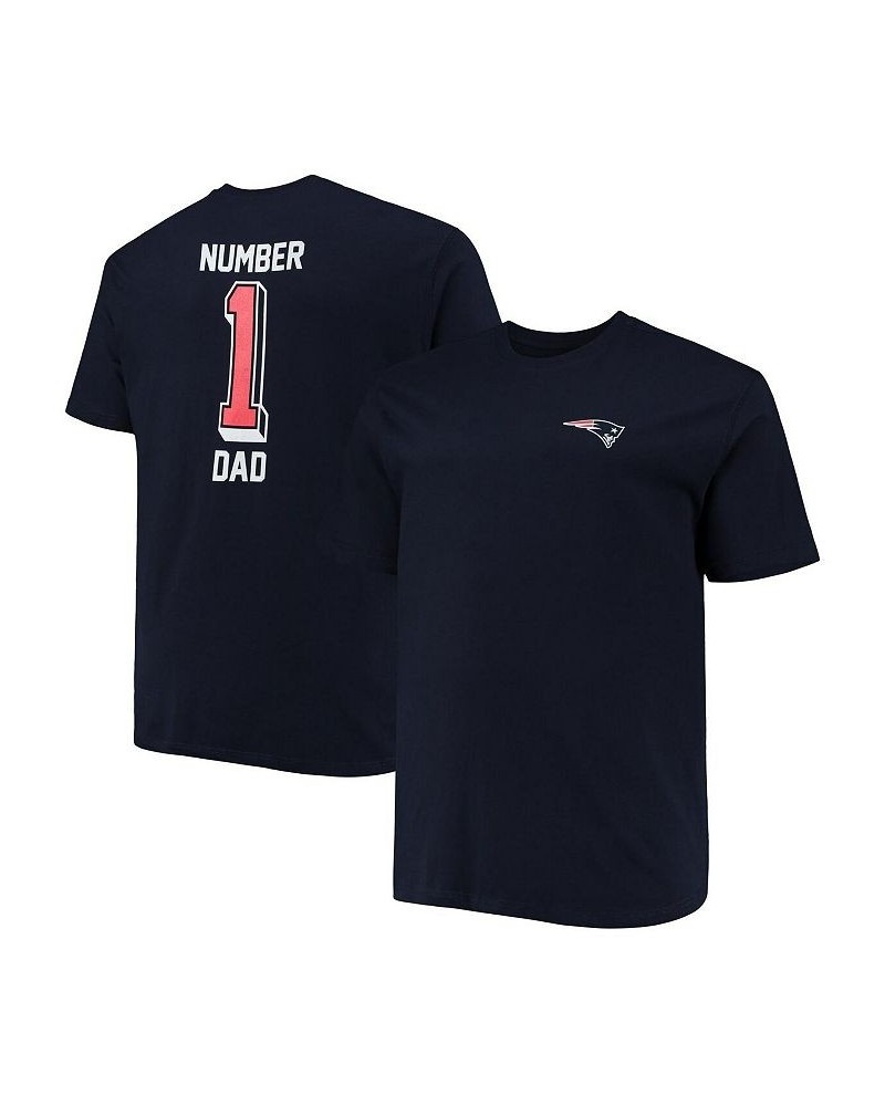 Men's Branded Navy New England Patriots Big and Tall 1 Dad 2-Hit T-shirt $17.10 T-Shirts