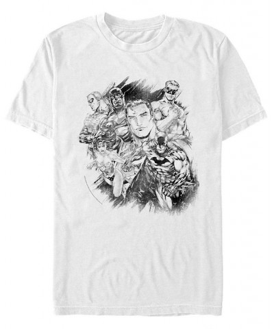 DC Men's Justice League Group Sketch Short Sleeve T-Shirt $17.50 T-Shirts