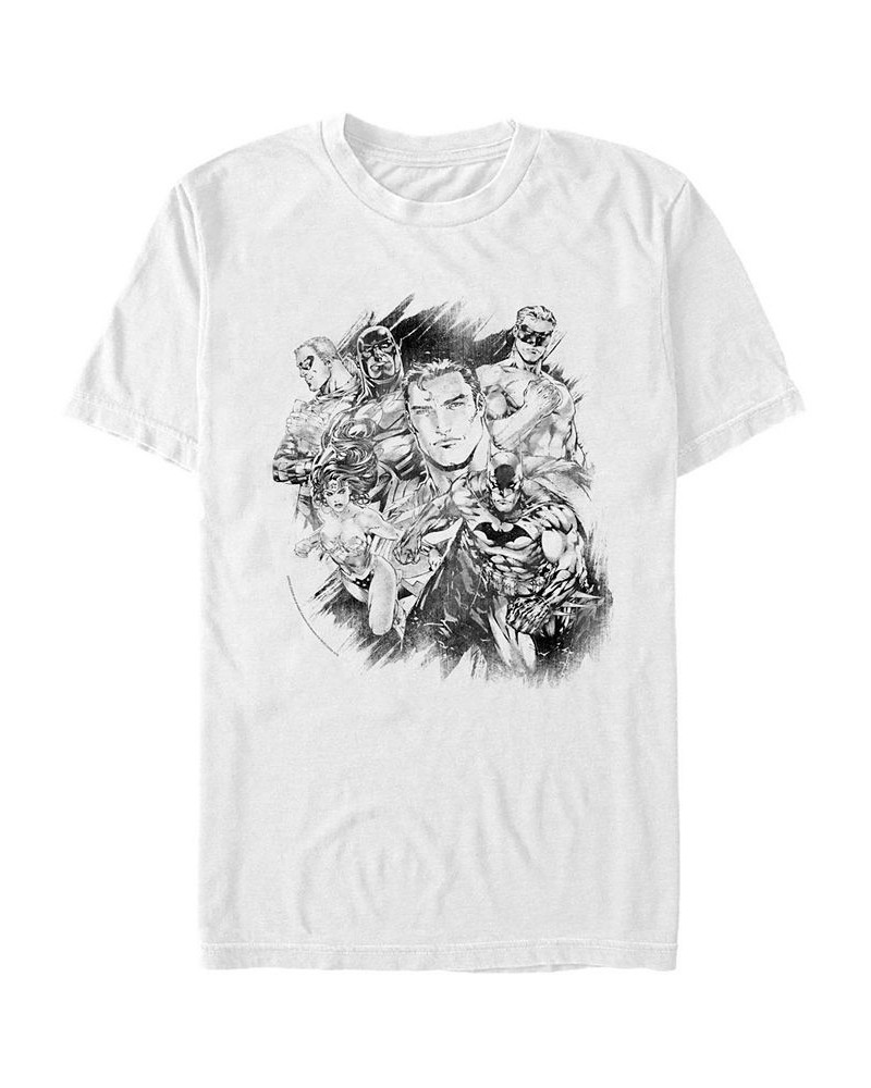 DC Men's Justice League Group Sketch Short Sleeve T-Shirt $17.50 T-Shirts