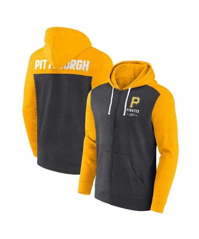 Men's Branded Heathered Charcoal, Heathered Gold Pittsburgh Pirates Blown Away Full-Zip Hoodie $32.80 Sweatshirt