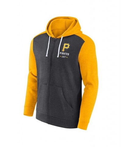 Men's Branded Heathered Charcoal, Heathered Gold Pittsburgh Pirates Blown Away Full-Zip Hoodie $32.80 Sweatshirt