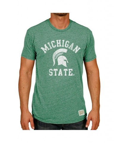 Men's Heather Green Michigan State Spartans Vintage-Like Classic Tri-Blend T-shirt $23.39 T-Shirts