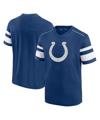 Men's Branded Royal Indianapolis Colts Textured Hashmark V-Neck T-shirt $24.43 T-Shirts