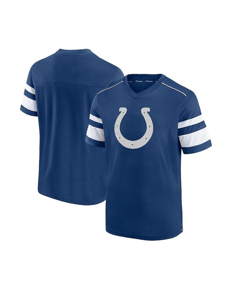 Men's Branded Royal Indianapolis Colts Textured Hashmark V-Neck T-shirt $24.43 T-Shirts