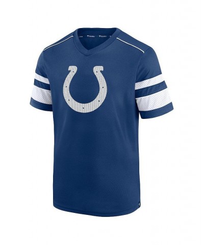 Men's Branded Royal Indianapolis Colts Textured Hashmark V-Neck T-shirt $24.43 T-Shirts