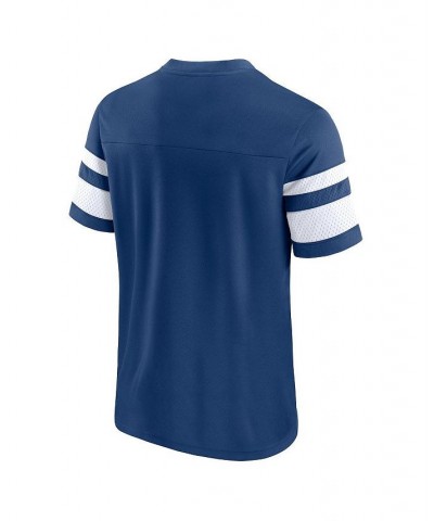 Men's Branded Royal Indianapolis Colts Textured Hashmark V-Neck T-shirt $24.43 T-Shirts