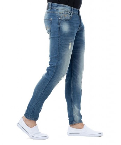 Men's Stretch 5 Pocket Skinny Jeans Blue $38.22 Jeans