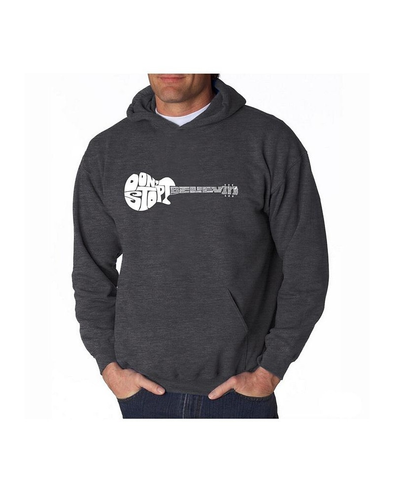 Men's Word Art Hooded Sweatshirt - Don't Stop Believin Gray $25.20 Sweatshirt