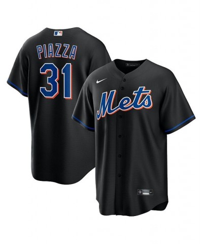 Men's Mike Piazza Black New York Mets 2022 Alternate Replica Player Jersey $53.65 Jersey