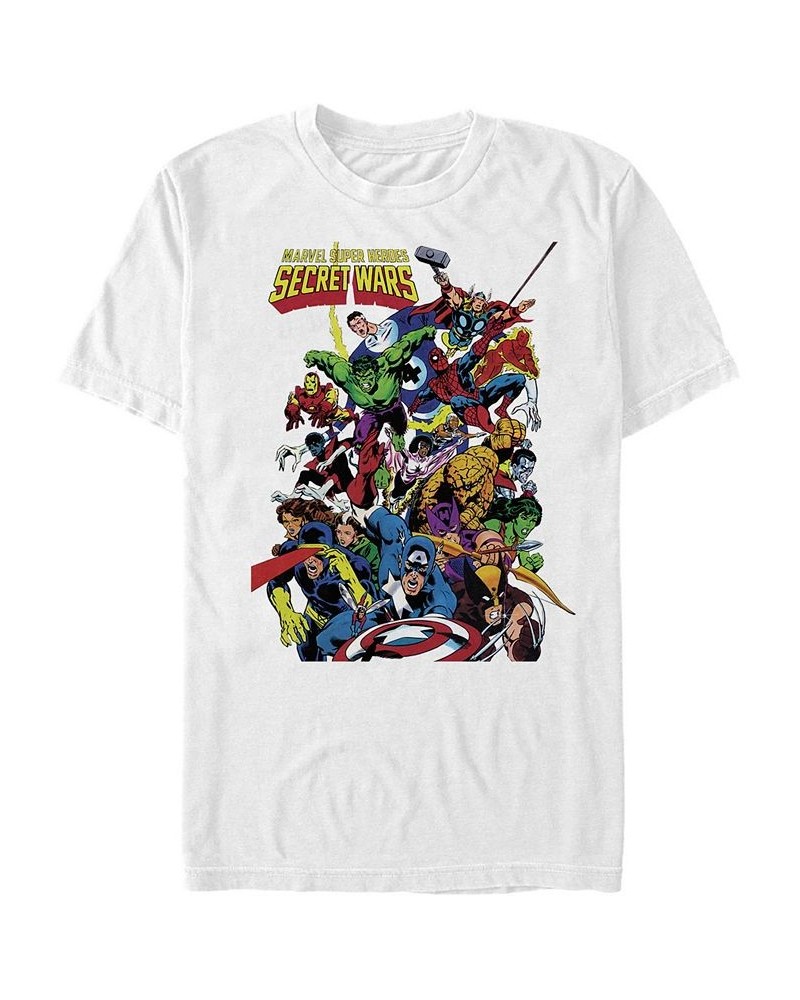 Marvel Men's Classic Comics Super Heroes Secret Wars Cover, Short Sleeve T-Shirt White $16.10 T-Shirts