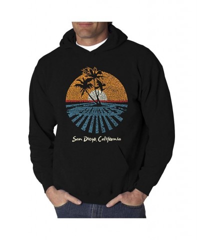 Men's Cities in San Diego Word Art Hooded Sweatshirt Black $32.99 Sweatshirt