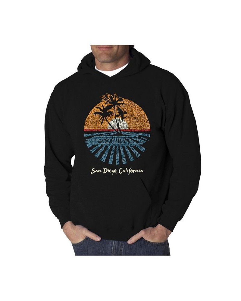 Men's Cities in San Diego Word Art Hooded Sweatshirt Black $32.99 Sweatshirt