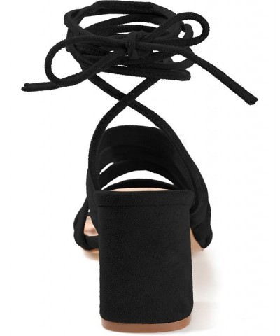 Women's Sevyn Tie-Up Sandals Black $42.75 Shoes