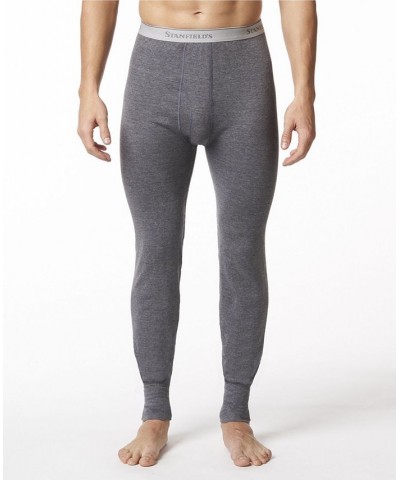 Men's 2 Layer Cotton Blend Thermal Long Johns Gray $25.96 Underwear