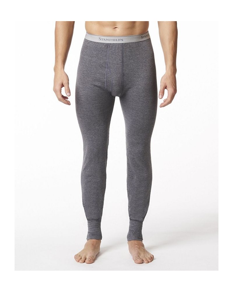 Men's 2 Layer Cotton Blend Thermal Long Johns Gray $25.96 Underwear