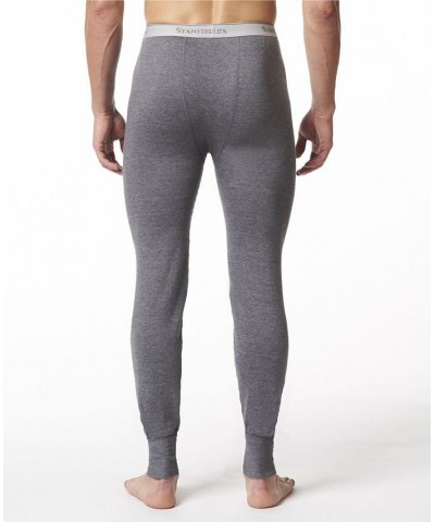 Men's 2 Layer Cotton Blend Thermal Long Johns Gray $25.96 Underwear