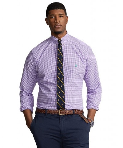 Men's Big & Tall Plaid Stretch Poplin Shirt Purple $45.90 Shirts