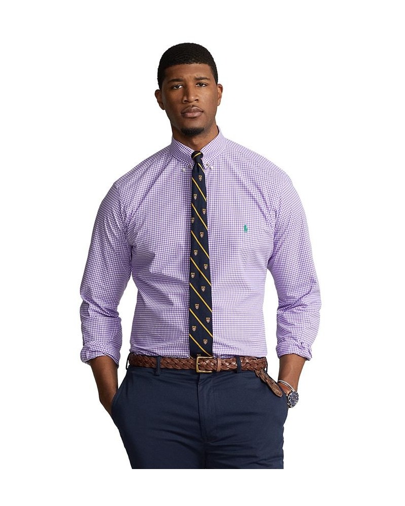 Men's Big & Tall Plaid Stretch Poplin Shirt Purple $45.90 Shirts