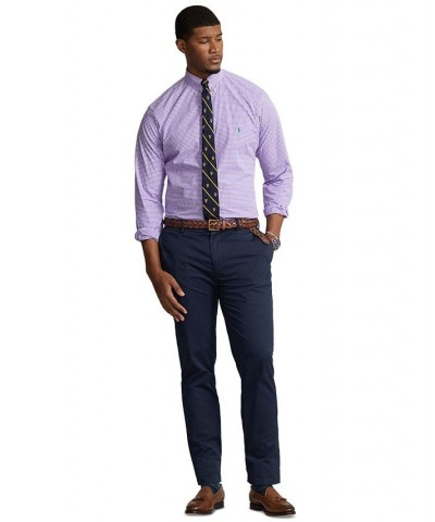 Men's Big & Tall Plaid Stretch Poplin Shirt Purple $45.90 Shirts