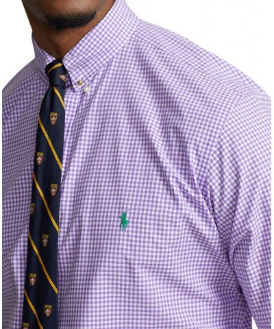 Men's Big & Tall Plaid Stretch Poplin Shirt Purple $45.90 Shirts