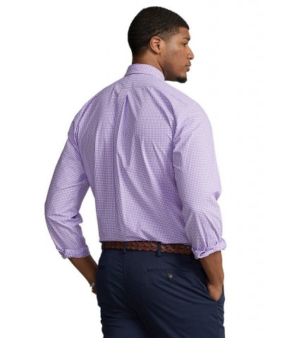 Men's Big & Tall Plaid Stretch Poplin Shirt Purple $45.90 Shirts