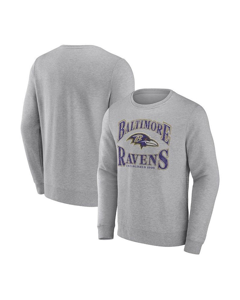 Men's Branded Heathered Charcoal Baltimore Ravens Playability Pullover Sweatshirt $33.00 Sweatshirt