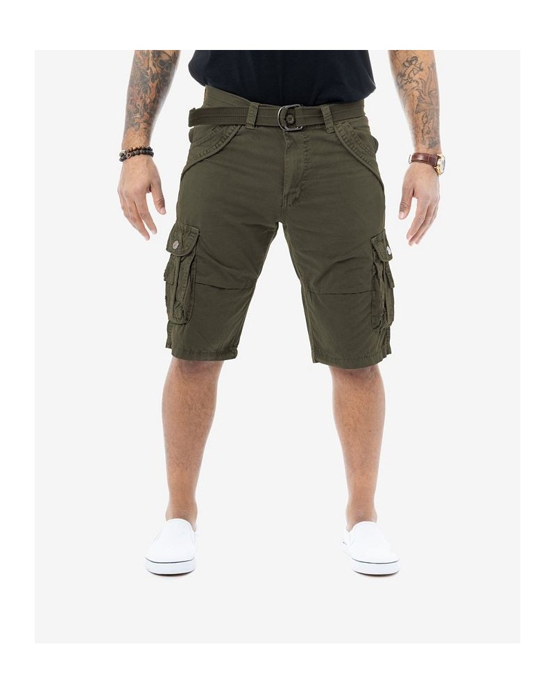 Men's Belted Double Pocket Cargo Shorts PD19 $19.95 Shorts