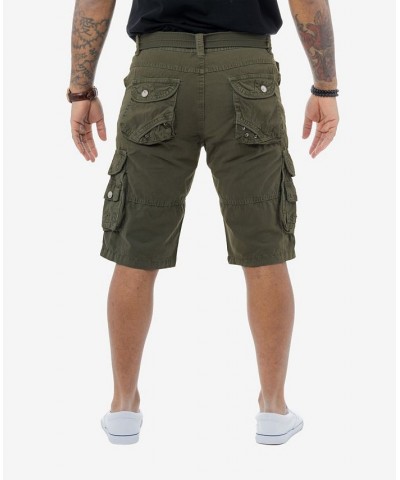 Men's Belted Double Pocket Cargo Shorts PD19 $19.95 Shorts