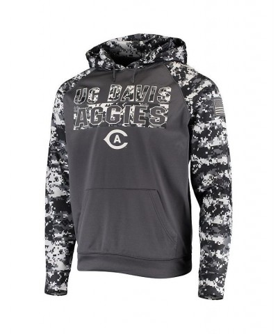 Men's Charcoal UC Davis Aggies OHT Military-Inspired Appreciation Digital Camo Pullover Hoodie $36.75 Sweatshirt