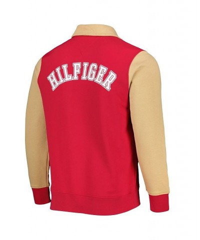 Men's Scarlet, Gold San Francisco 49Ers Aiden Quarter-Zip Top $44.40 Sweatshirt