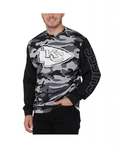 Men's Black Kansas City Chiefs Camo Long Sleeve T-shirt $28.70 T-Shirts