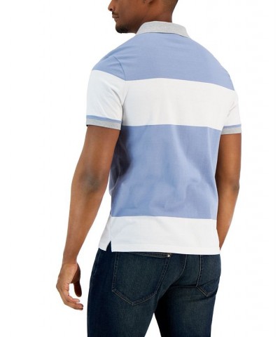 Men's Modern-Fit Rugby Wide Stripe Polo Shirt Midnight $44.55 Polo Shirts