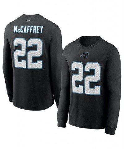 Men's Christian McCaffrey Black Carolina Panthers Player Name and Number Long Sleeve T-shirt $28.49 T-Shirts