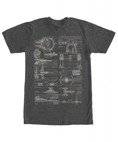 Men's Super Schematics Short Sleeve Crew T-shirt Gray $16.45 T-Shirts