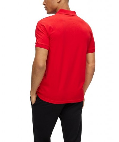 BOSS Men's Rhinestone Details Stretch-Cotton Slim-Fit Polo Shirt Red $40.96 Polo Shirts