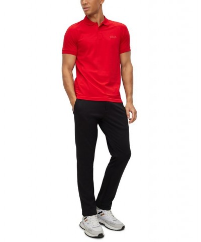 BOSS Men's Rhinestone Details Stretch-Cotton Slim-Fit Polo Shirt Red $40.96 Polo Shirts