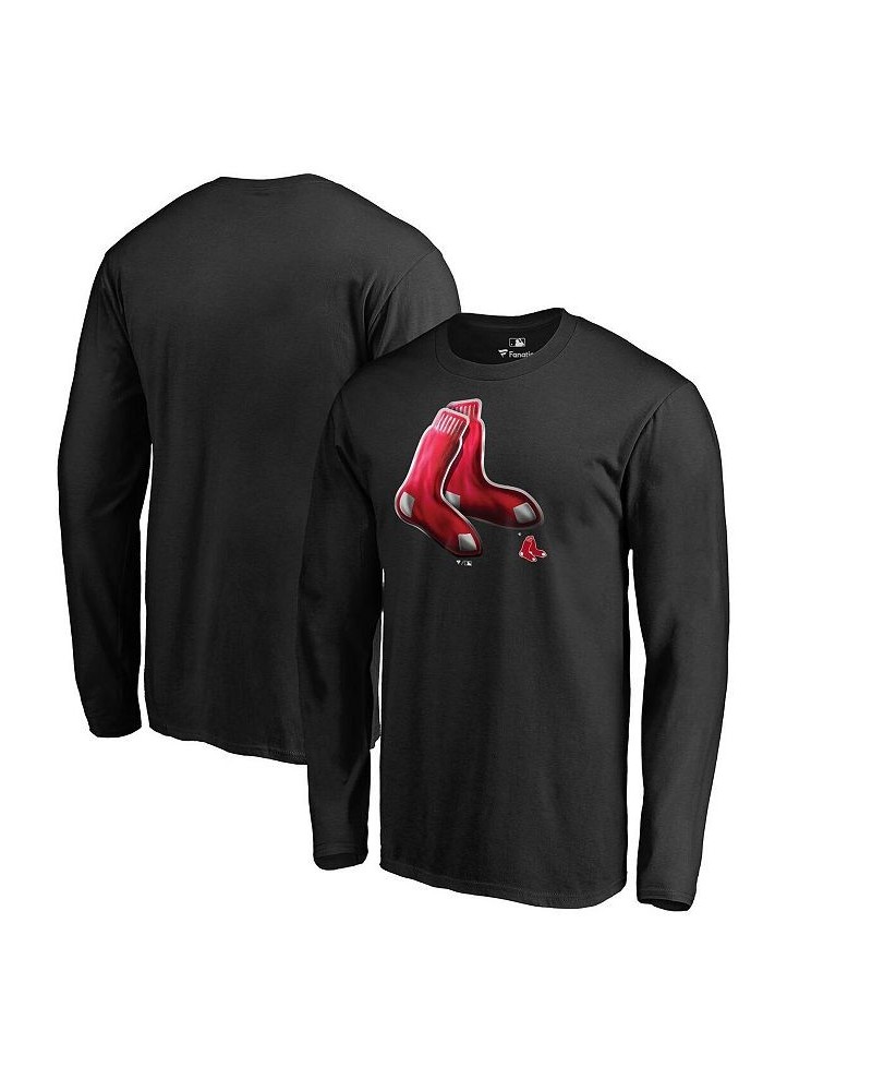 Men's Branded Black Boston Red Sox Midnight Mascot Long Sleeve T-shirt $16.80 T-Shirts