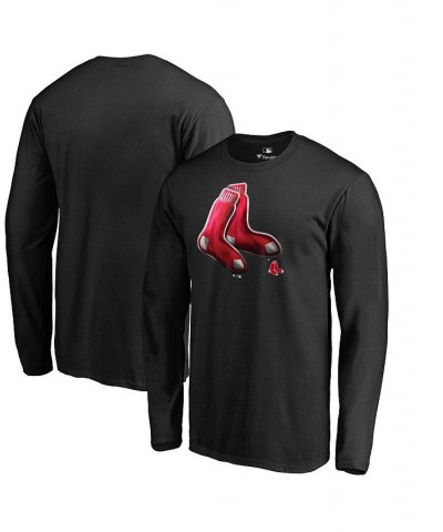 Men's Branded Black Boston Red Sox Midnight Mascot Long Sleeve T-shirt $16.80 T-Shirts