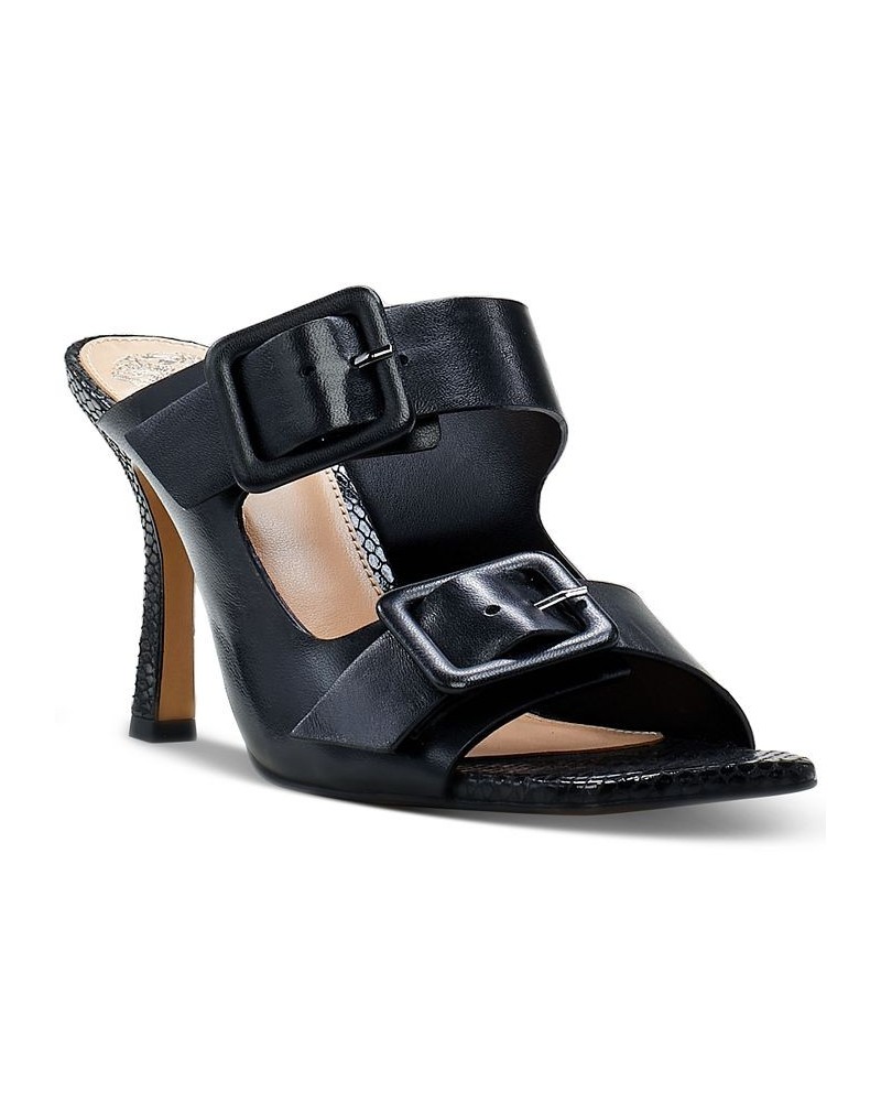 Babenet Buckled Strappy Mule Sandals Black $45.60 Shoes