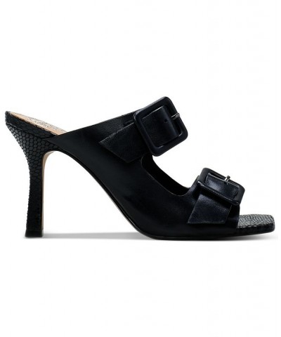 Babenet Buckled Strappy Mule Sandals Black $45.60 Shoes