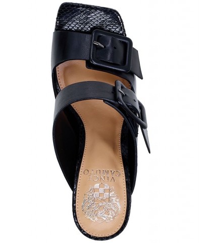 Babenet Buckled Strappy Mule Sandals Black $45.60 Shoes