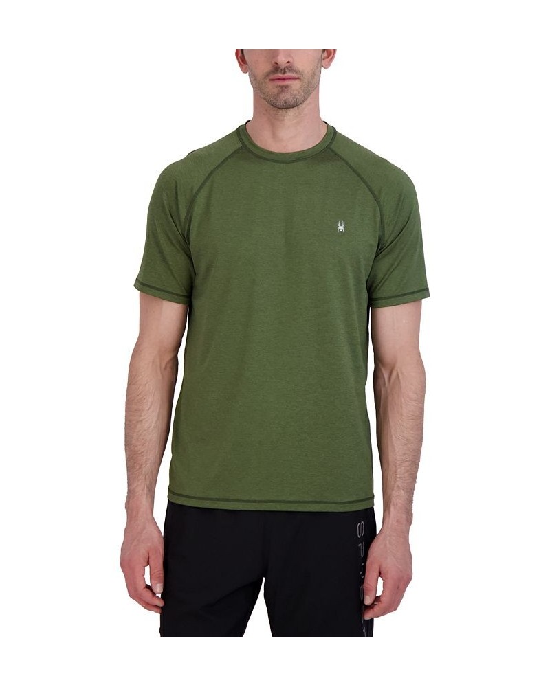 Men's Standard Short Sleeves Rashguard T-shirt Green $20.25 Swimsuits