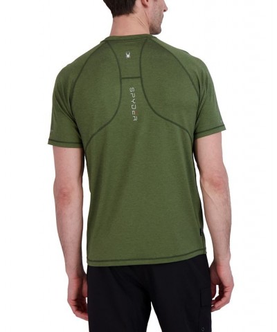 Men's Standard Short Sleeves Rashguard T-shirt Green $20.25 Swimsuits