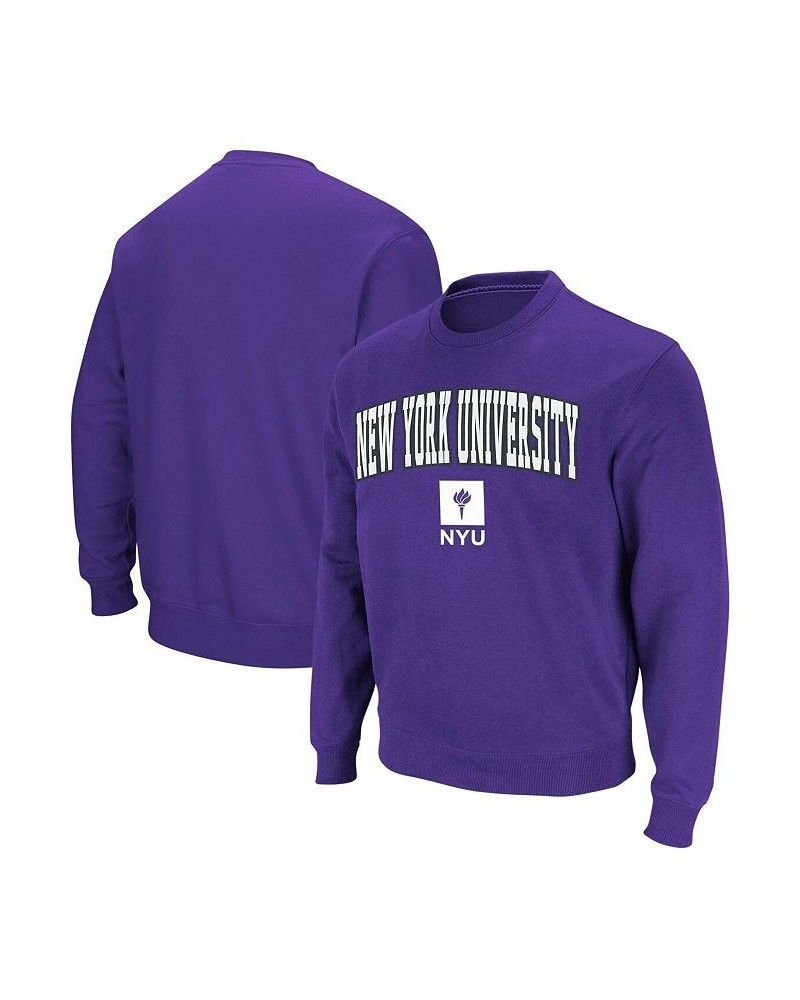 Men's Purple NYU Violets Arch and Logo Crew Neck Sweatshirt $25.20 Sweatshirt