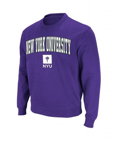 Men's Purple NYU Violets Arch and Logo Crew Neck Sweatshirt $25.20 Sweatshirt